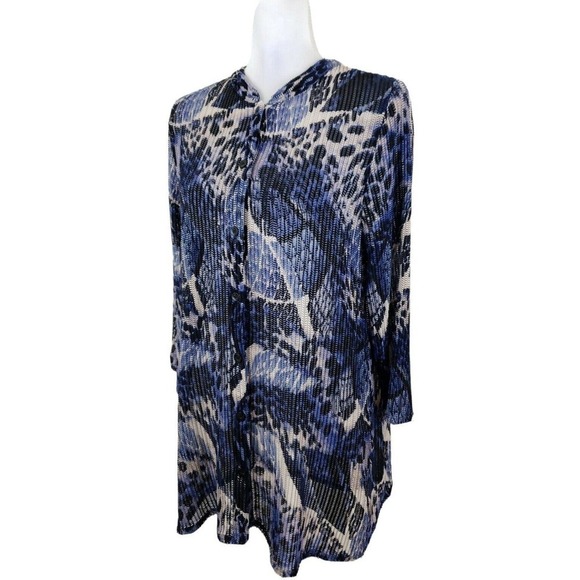 Travelers by Chico's ~Woman Size 2 (Large) ~Multicolor Print Button Front Top - Picture 1 of 12